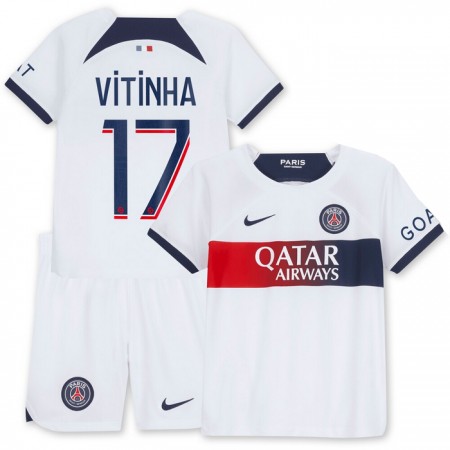 Camisolas Paris Saint-Germain Vitinha 17 Criança 2º Equipamento Alternativa 2023-24 Manga Curta